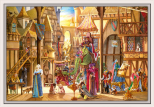 Cadre blanc de la toile Auberge de la Sirène de Florence Magnin au format L (A2)