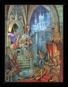 Cadre noir de la toile Appel d'Atout de Florence Magnin au format M (A3)