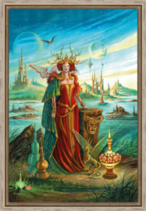 Cadre chêne de la toile Morgane de Florence Magnin au format L (A2)