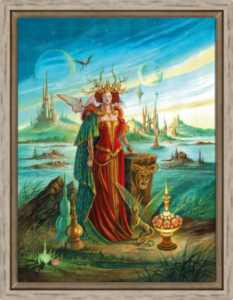 Cadre chêne de la toile Morgane de Florence Magnin au format M (A3)