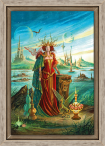 Cadre chêne de la toile Morgane de Florence Magnin au format S (A4)