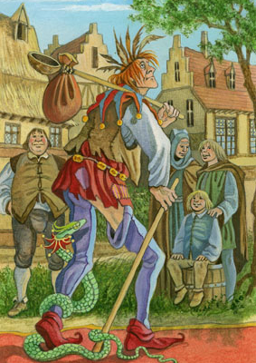 Magnin-Le Mat-small Reproduction sur toile de la carte de tarot Le Mat de Florence Magnin