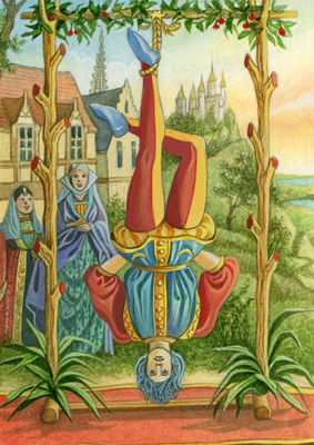 Magnin-Le Pendu-small Reproduction sur toile de la carte de tarot Le Pendu de Florence Magnin