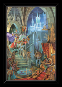 Cadre noir de la toile Appel d'Atout de Florence Magnin au format S (A4)