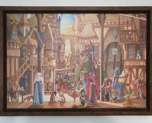 Photo de la toile L'Auberge de la Sirène de Florence Magnin au format L (A2) avec cadre noix