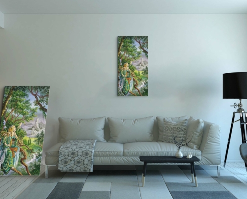 Toile La Dame Verte de Florence Magnin au format L sans cadre