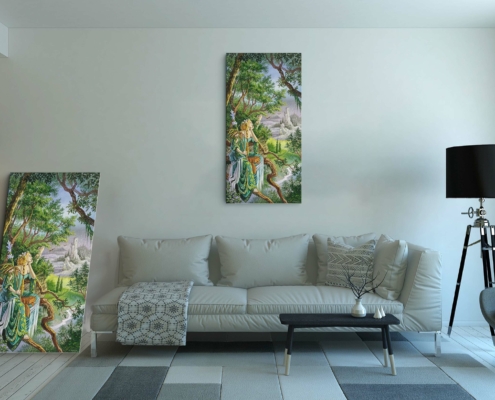Toile La Dame Verte de Florence Magnin au format XL sans cadre