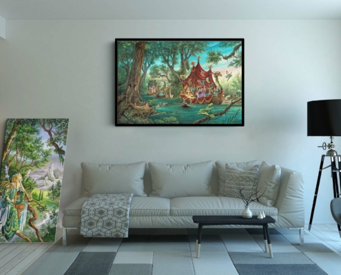 Toile La Fête du Printemps de Florence Magnin en format XXL (A0) avec un cadre noir