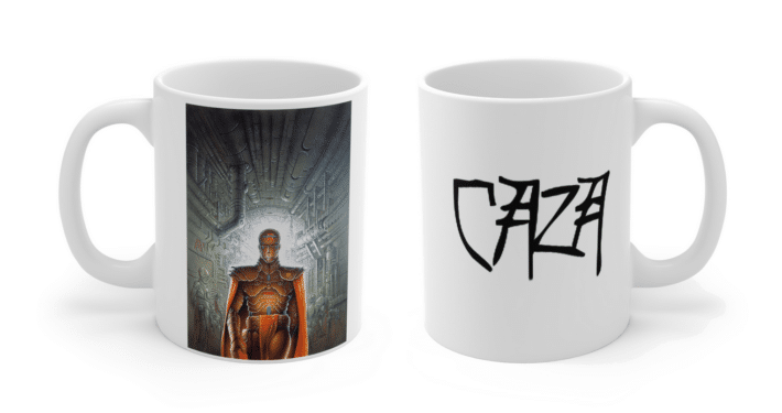 Les deux faces du mug Cavernes d'Acier de Philippe Caza