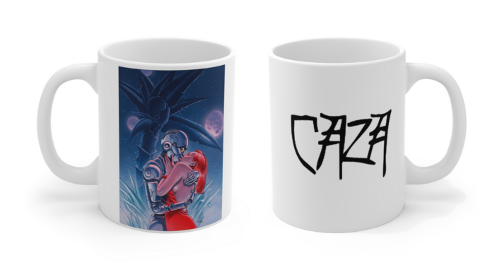 Les deux faces du mug Défilé de Robots de Philippe Caza