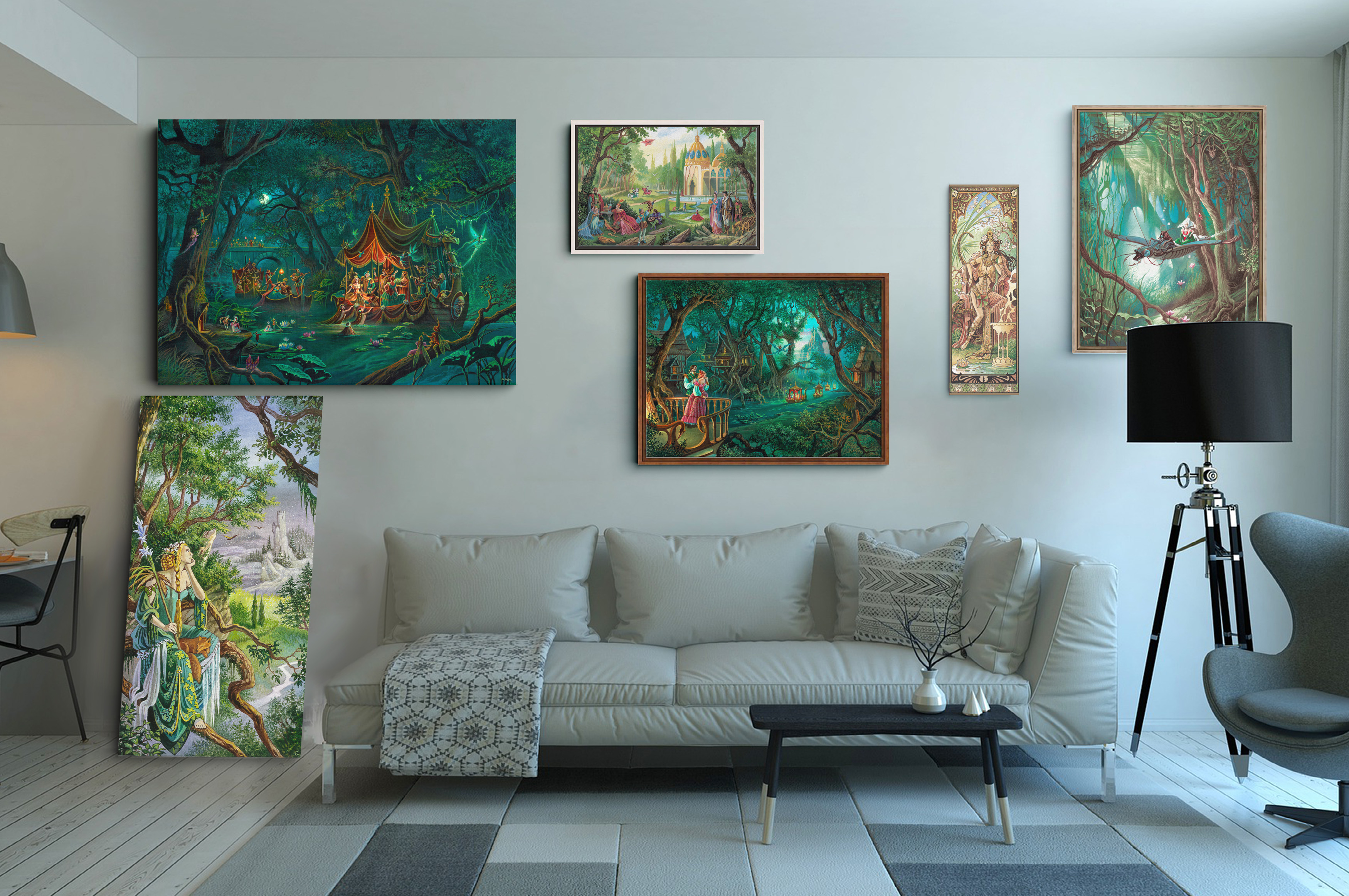 Les toiles estivales de Florence Magnin dans différentes tailles et avec différents encadrements