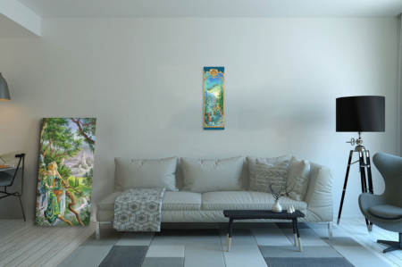 L'Hiver, reproduction sur toile tirée de la série Enfance de Florence Magnin, en format M (60x20 cm) sans cadre