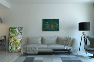 Beltane nocturne, une reproduction sur toile de Florence Magnin, en format XL
