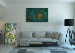 Beltane nocturne, une reproduction sur toile de Florence Magnin, en format XXL