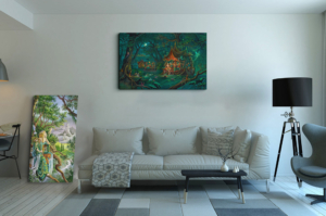Beltane nocturne, une reproduction sur toile de Florence Magnin, en format XXL