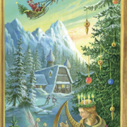 Enfance-D-Hiver L'Hiver, toile extraite du quadriptyque Enfance de Florence Magnin