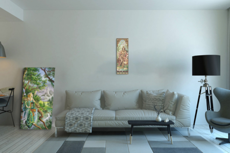 Toile La Femme-Serpent format panoramique vertical 60x20 cm