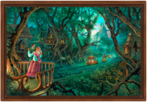 Toile Fin de Fête de Florence Magnin en format L avec cadre noix