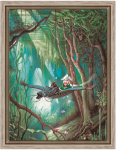 Toile La Promenade de Florence Magnin en format M (A3) avec cadre chêne