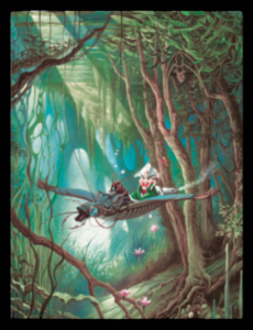 Toile La Promenade de Florence Magnin en format XL (A1) avec cadre noir