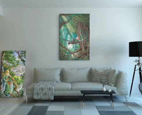 La Promenade, reproduction sur toile de Florence Magnin, en format XXL