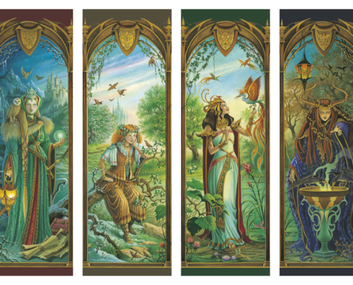 Les quatre toiles de la série Les quatre saisons de Florence Magnin