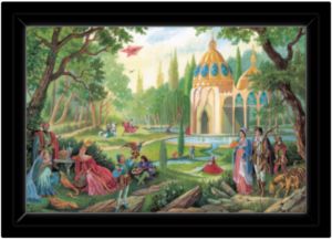 Toile Partie Champetre de Florence Magnin en format S avec cadre noir