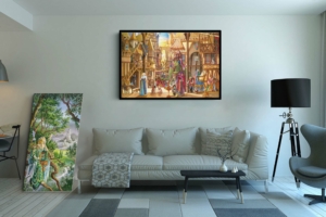 Toile L'auberge de la Sirene de Florence Magnin en format XXL avec cadre noir