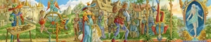 Bandeau de la fresque du Tarot de la Marelle de Florence Magnin