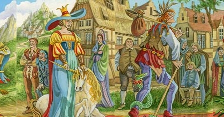 Bandeau de la fresque du Tarot de la Marelle de Florence Magnin