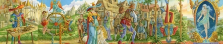 Bandeau de la fresque du Tarot de la Marelle de Florence Magnin