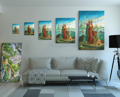 Magnin-Morgane-5 Tailles Présentation des 5 tailles disponibles pour la toile Morgane de Florence Magnin