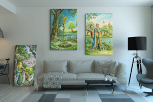 Présentation de l'As et du Roi de Bâtons du Labyrinthe en format XXL (A0) sans cadre