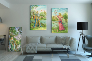 Présentation du Roi et de la Reine de Bâtons du Labyrinthe en format XXL (A0) sans cadre