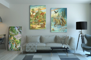 Présentation du Valet et du Cavalier de Bâtons du Labyrinthe en format XXL (A0) sans cadre