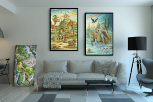 Présentation du Valet et du Cavalier de Bâtons du Labyrinthe en format XXL (A0) avec cadre noir