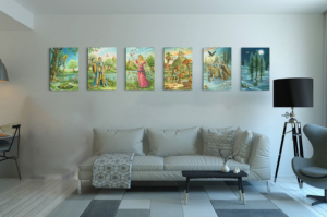 Présentation de toute la série des Bâtons du Labyrinthe en format L (A2) sans cadre