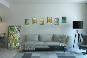 Présentation de toute la série des Bâtons du Labyrinthe en format S (A4) avec cadre argent