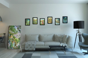 Présentation de toute la série des Bâtons du Labyrinthe en format S (A4) avec cadre noir