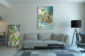 Toile Cavalier de Bâtons au Format XXL (A0) sans cadre