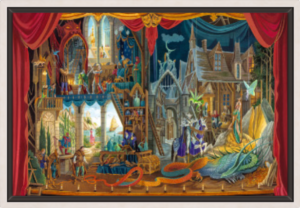 Toile Rêve de dragon de Florence Magnin en format L (A2) avec cadre argenté