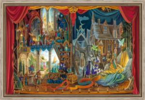 Toile Rêve de dragon de Florence Magnin en format L (A2) avec cadre chêne