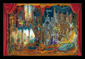 Toile Rêve de dragon de Florence Magnin en format L (A2) avec cadre noir