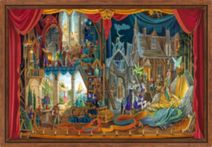 Toile Rêve de dragon de Florence Magnin en format L (A2) avec cadre noix