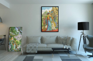 Présentation de la toile La Force format XXL (A0) avec cadre noir