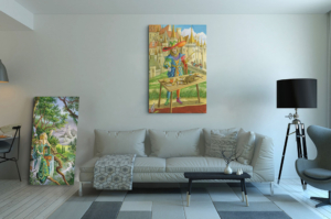 Présentation de la toile Le Bateleur format XXL (A0) sans cadre