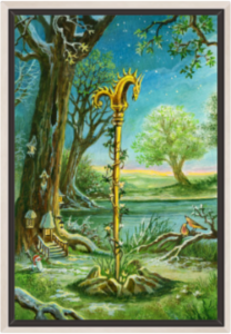 Cadre argent de la toile As de Bâtons de Florence Magnin au format L (A2)