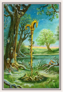 Cadre blanc de la toile As de Bâtons de Florence Magnin au format L (A2)