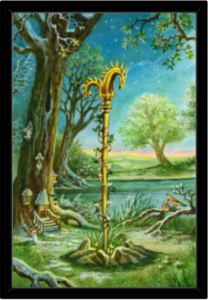 Cadre noir de la toile As de Bâtons de Florence Magnin au format L (A2)