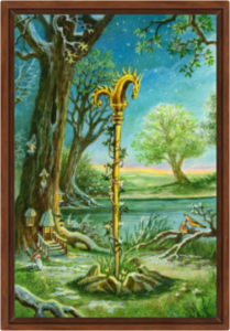 Cadre noix de la toile As de Bâtons de Florence Magnin au format L (A2)